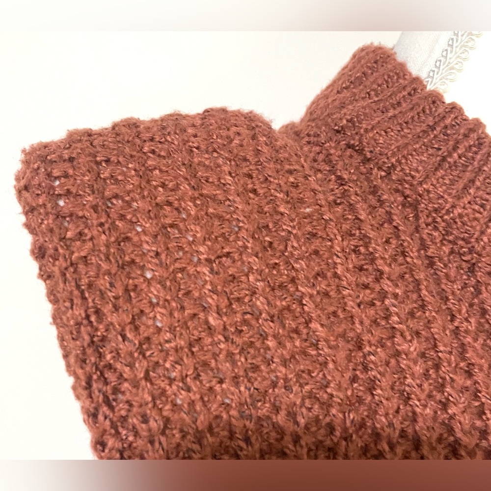 Glam Womens L Brown Sleeveless Sweater Boho Y2K Fall 90s Minimalism Streetwear - Picture 6 of 12